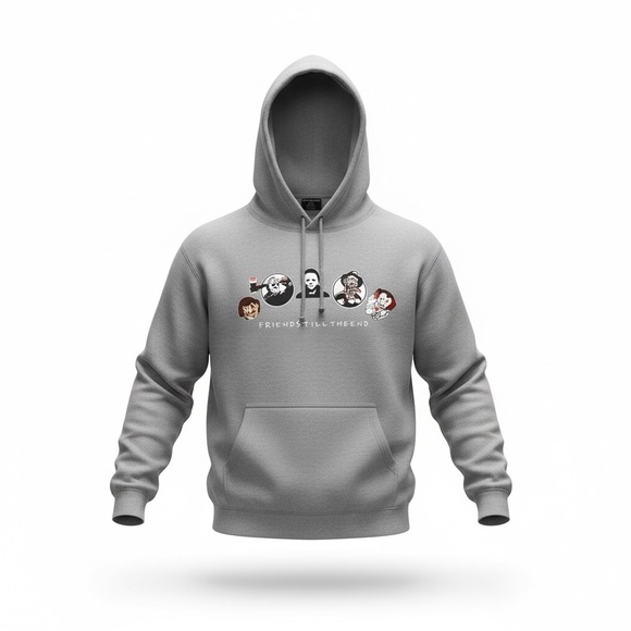 Men's Gray Horror Hoodie - Picture 2 of 6